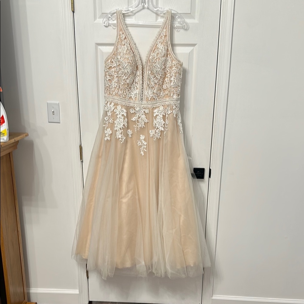 Elegant Cream Lace Wedding Dress worn once